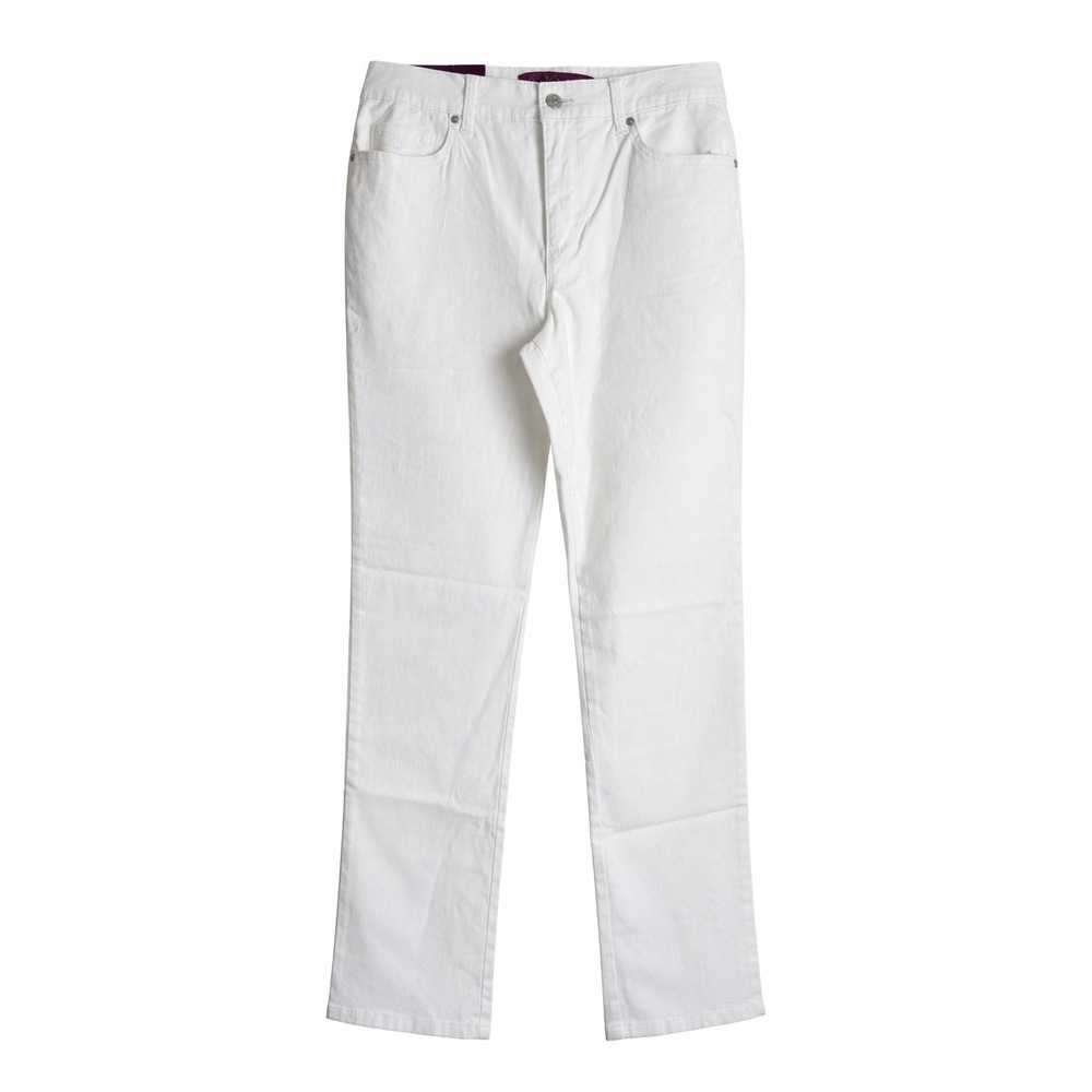 Gloria Vanderbilt Amanda Slim Pants 12 Short White NWT MSRP $48